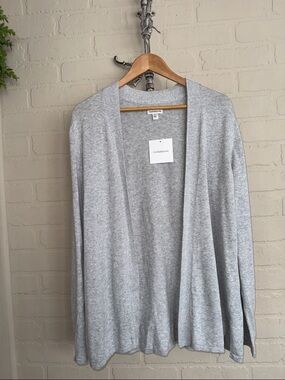 Croft & barrow cardigan knit Open Front Light Gray knit long sleeve large NeW